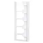 Estantería de 6 Niveles Librería Vertical de Forma Irregular Diseño Moderno Sistema Antivuelco 60x21x162,5 cm Blanco