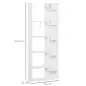 Estantería de 6 Niveles Librería Vertical de Forma Irregular Diseño Moderno Sistema Antivuelco 60x21x162,5 cm Blanco