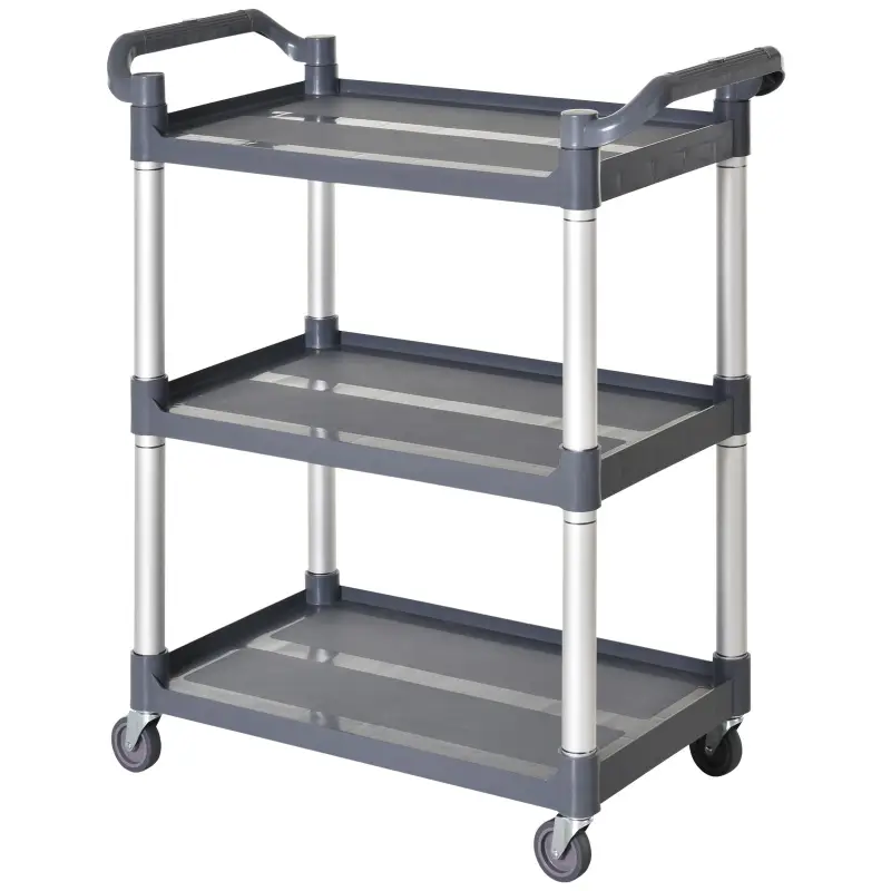 Carrito Auxiliar con Ruedas de Aleación de Aluminio Carrito de Cocina de 3 Niveles Carrito de Almacenamiento Carga 105 kg para C