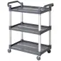 Carrito Auxiliar con Ruedas de Aleación de Aluminio Carrito de Cocina de 3 Niveles Carrito de Almacenamiento Carga 105 kg para C