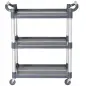 Carrito Auxiliar con Ruedas de Aleación de Aluminio Carrito de Cocina de 3 Niveles Carrito de Almacenamiento Carga 105 kg para C