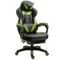 Silla Gaming Ergonómica Silla de Escritorio de Oficina Regulable en Altura Reclinable Respaldo con Reposapiés Reposacabezas Cojí