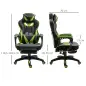 Silla Gaming Ergonómica Silla de Escritorio de Oficina Regulable en Altura Reclinable Respaldo con Reposapiés Reposacabezas Cojí