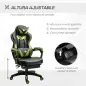 Silla Gaming Ergonómica Silla de Escritorio de Oficina Regulable en Altura Reclinable Respaldo con Reposapiés Reposacabezas Cojí