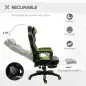 Silla Gaming Ergonómica Silla de Escritorio de Oficina Regulable en Altura Reclinable Respaldo con Reposapiés Reposacabezas Cojí
