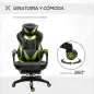 Silla Gaming Ergonómica Silla de Escritorio de Oficina Regulable en Altura Reclinable Respaldo con Reposapiés Reposacabezas Cojí