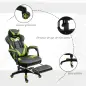 Silla Gaming Ergonómica Silla de Escritorio de Oficina Regulable en Altura Reclinable Respaldo con Reposapiés Reposacabezas Cojí