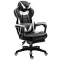 Silla Gaming Ergonómica Silla de Escritorio de Oficina Regulable en Altura Reclinable Respaldo con Reposapiés Reposacabezas Cojí