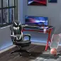 Silla Gaming Ergonómica Silla de Escritorio de Oficina Regulable en Altura Reclinable Respaldo con Reposapiés Reposacabezas Cojí