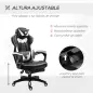 Silla Gaming Ergonómica Silla de Escritorio de Oficina Regulable en Altura Reclinable Respaldo con Reposapiés Reposacabezas Cojí
