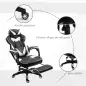Silla Gaming Ergonómica Silla de Escritorio de Oficina Regulable en Altura Reclinable Respaldo con Reposapiés Reposacabezas Cojí