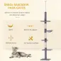 Árbol para Gatos de Suelo al Techo de 230-260 cm con Altura Ajustable Plataformas Hamaca y Postes de Sisal Gris