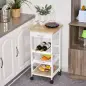 Carrito de Cocina Carro de Servicio Multifuncional de 4 Niveles con Ruedas Cajón Estantes y Botellero 37x37x76 cm Blanco