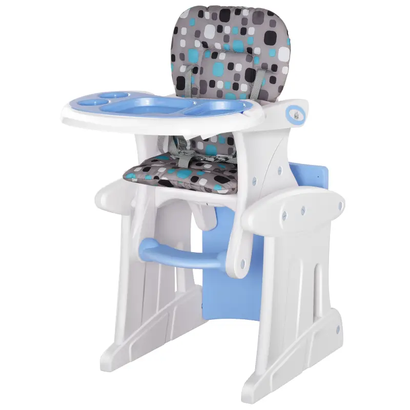Trona para Bebés 2 en 1 para 6 Meses a 6 Años Transformable en Mesa y Silla Multifuncional Ajustable en 3 Posiciones Respaldo Al
