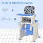Trona para Bebés 2 en 1 para 6 Meses a 6 Años Transformable en Mesa y Silla Multifuncional Ajustable en 3 Posiciones Respaldo Al