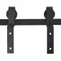 Herraje para Puerta Corredera 200 cm Kit de Acero al Carbono Accesorios con 2 Puertas Deslizantes de Madera Negro