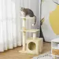 Árbol Rascador para Gatos 81,5 cm Torre para Gatos con Postes de Sisal 2 Plataformas Cueva y Bola Colgante Estilo Elegan