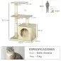 Árbol Rascador para Gatos 81,5 cm Torre para Gatos con Postes de Sisal 2 Plataformas Cueva y Bola Colgante Estilo Elegan