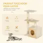 Árbol Rascador para Gatos 81,5 cm Torre para Gatos con Postes de Sisal 2 Plataformas Cueva y Bola Colgante Estilo Elegan