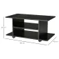Mueble para Televisión Mesa para TV con Estantes y Ruedas con Bloqueo Superficie de Melamina 80x40x40 cm Negro