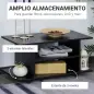 Mueble para Televisión Mesa para TV con Estantes y Ruedas con Bloqueo Superficie de Melamina 80x40x40 cm Negro