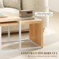 Juego de 2 Mesas de Centro Mesa Nido Moderna Marco de Metal para Salón 90x48x42 cm y 59x42x36 cm Natural y Blanco