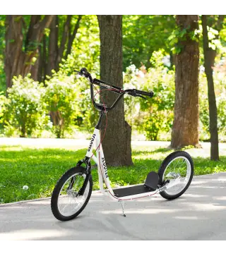 Patinete para Niños +5 Años, Patinete Infantil de 2 Ruedas, con Manillar Ajustable en Altura, 2 Neumáticos de Caucho Inflable, D