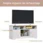 Mueble para Televisor Mesa para TV de Salón con Gran Espacio de Almacenaje con Estantes Abiertos 105x40x52 cm Blanco