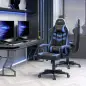 Silla Gaming Altura Regulable Basculante con Reposacabezas Cojín Lumbar 61x70x121-129 cm Azul
