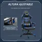 Silla Gaming Altura Regulable Basculante con Reposacabezas Cojín Lumbar 61x70x121-129 cm Azul