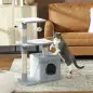 Árbol Rascador para Gatos 81,5 cm Torre para Gatos con Postes de Sisal 2 Plataformas Cueva y Bola Colgante Estilo Elegan