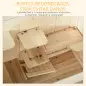Jaula de Madera para Hámster Ratones Casa de Juegos con 5 Plataformas Rampa Techo Abatible Ventana Cristal Plástico y Estante In