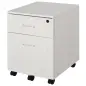 Archivador Móvil para Archivos A4 con Ruedas Gabinete de Archivos Suspendidos con 2 Cajones y Cerradura 40x45x55,6 cm Blanco