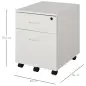Archivador Móvil para Archivos A4 con Ruedas Gabinete de Archivos Suspendidos con 2 Cajones y Cerradura 40x45x55,6 cm Blanco