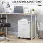 Archivador Móvil para Archivos A4 con Ruedas Gabinete de Archivos Suspendidos con 2 Cajones y Cerradura 40x45x55,6 cm Blanco
