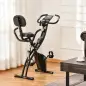 Bicicleta Estática Plegable 3 en 1 con Respaldo y 8 Niveles Resistencia Magnética, Bicicleta Estática para Casa Ajustable con Mo