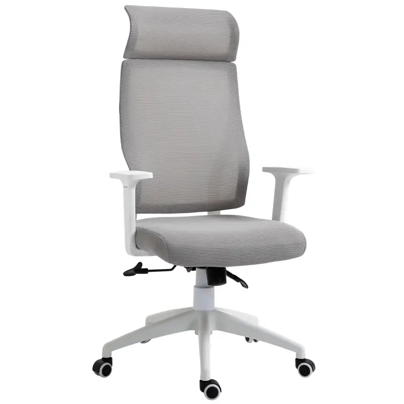 Silla de Oficina Silla de Escritorio Giratoria Ajustable en Altura y Reclinable hasta 120° Bloqueo de Posición 64x61x120,9-128,9