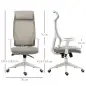 Silla de Oficina Silla de Escritorio Giratoria Ajustable en Altura y Reclinable hasta 120° Bloqueo de Posición 64x61x120,9-128,9