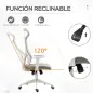 Silla de Oficina Silla de Escritorio Giratoria Ajustable en Altura y Reclinable hasta 120° Bloqueo de Posición 64x61x120,9-128,9