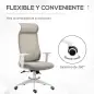 Silla de Oficina Silla de Escritorio Giratoria Ajustable en Altura y Reclinable hasta 120° Bloqueo de Posición 64x61x120,9-128,9