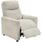 Sillón Relax Reclinable Manual Tapizado en Pana Instalación Rápida Reposapiés Acolchado Grueso Crema