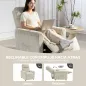 Sillón Relax Reclinable Manual Tapizado en Pana Instalación Rápida Reposapiés Acolchado Grueso Crema