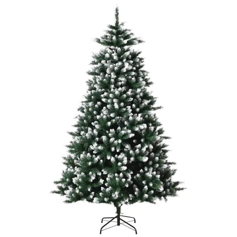 Árbol de Navidad de 2012 Ramas con Soporte Metálico Árbol 210 cm Puntas Blancas Artificial de Navidad Realista para Inte