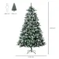 Árbol de Navidad de 2012 Ramas con Soporte Metálico Árbol 210 cm Puntas Blancas Artificial de Navidad Realista para Inte