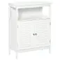Mueble Auxiliar de Baño Armario para Baño con 2 Puertas de Persianas Estante Abierto Gran Espacio de Almacenamiento Dise