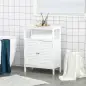 Mueble Auxiliar de Baño Armario para Baño con 2 Puertas de Persianas Estante Abierto Gran Espacio de Almacenamiento Dise