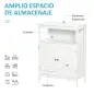 Mueble Auxiliar de Baño Armario para Baño con 2 Puertas de Persianas Estante Abierto Gran Espacio de Almacenamiento Dise
