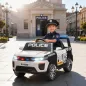 Coche Eléctrico para Niños de Policía con Mando a Distancia Motor Doble Sirena Suspensión en 4 Ruedas y Faros Blanco