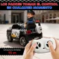 Coche Eléctrico para Niños de Policía con Mando a Distancia Motor Doble Sirena Suspensión en 4 Ruedas y Faros Blanco