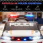 Coche Eléctrico para Niños de Policía con Mando a Distancia Motor Doble Sirena Suspensión en 4 Ruedas y Faros Blanco